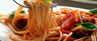 Мидии со спагетти