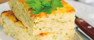 Запеканка из кабачков с рисом и сыром