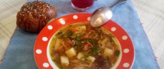 Грибной суп с вермишелью и картофелем